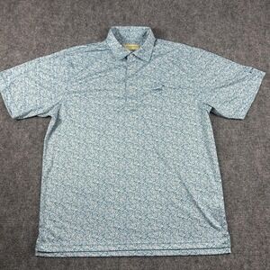 Donald Ross Shirt Mens Large Blue White Kiawah Dunes Golf Polo Performance